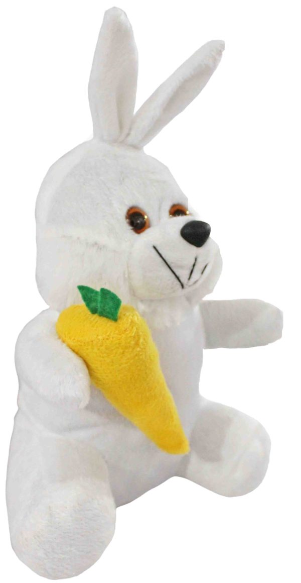 Coelho branco com cenoura de pelúcia - Imagem 2