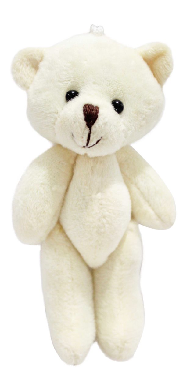 Urso branco articulado de pelúcia