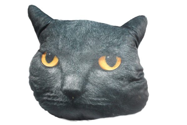 Gato cabeça almofada