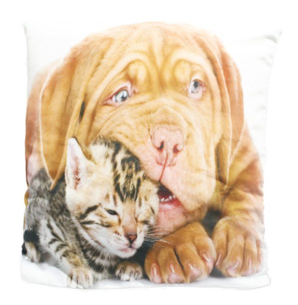 Almofada com estampa -Cachorro com Gato