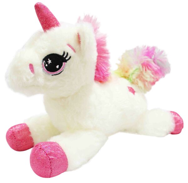 Unicórnio branco pelúcia -23cm