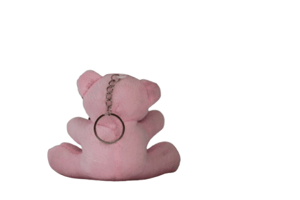 Chaveiro Urso de Pelúcia Rosa com Pedraria - 10cm - Imagem 3