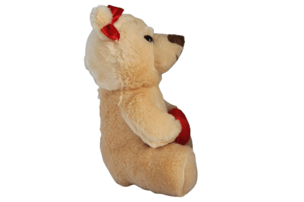 Urso de pelúcia com laço e coração- 22cm - Imagem 2