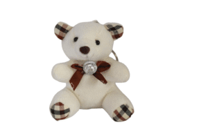 Chaveiro Urso de Pelúcia Branco com Pedraria - 10cm