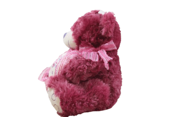 Urso Roxo de Pelúcia com Coração - 23cm - Imagem 2