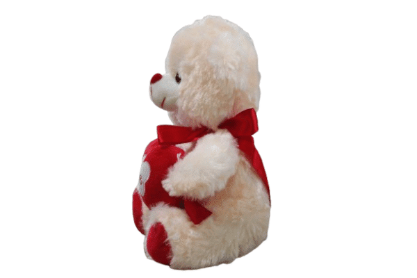 Urso de pelúcia bege com coração love you – 26cm - Imagem 2