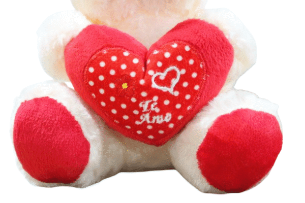 Urso de pelúcia Bege com Coração Te Amo – 20cm - Imagem 2