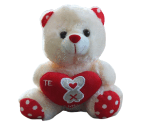 Urso de pelúcia Bege com Coração Te Amo – 20cm
