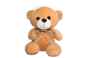 Urso Caramelo de Pelúcia com Laço - 18cm