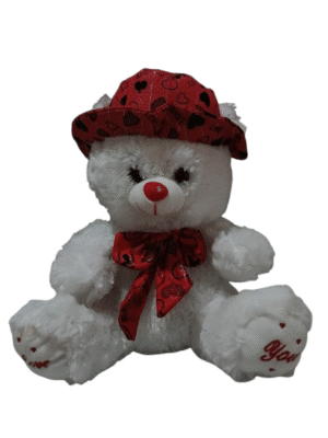 Urso de pelúcia Branco com Piercing no Nariz - 32cm