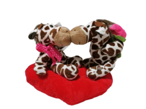 Casal Girafa Beijinho no coração de pelúcia - 16cm