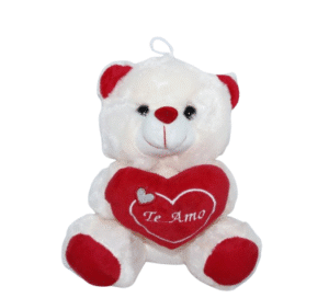 Urso de pelúcia Bege com Coração Te Amo - 20cm