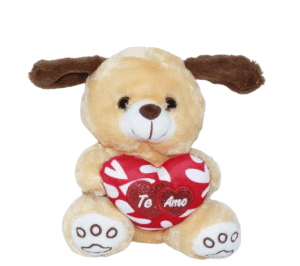 Cachorro de Pelúcia com Coração Te Amo - 20cm