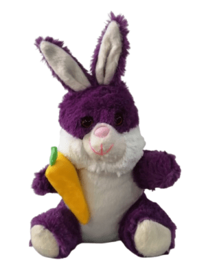 Coelho com cenoura de pelúcia Roxo – 20cm